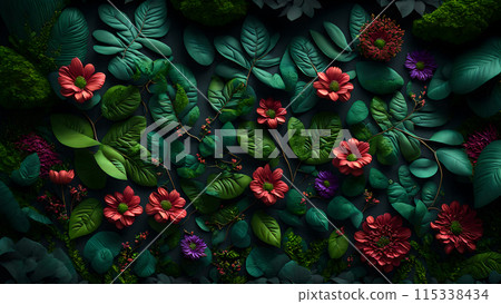 Rainforest Bloom background 3d wallpaper Rainforest Bloom background 3d wallpaper 115338434