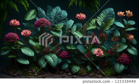 Rainforest Bloom background 3d wallpaper Rainforest Bloom background 3d wallpaper 115338449
