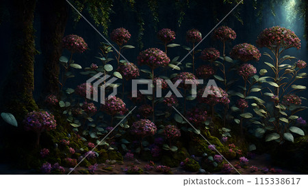 Ancient Floral Forest background 3d wallpaper Ancient Floral Forest background 3d wallpaper 115338617