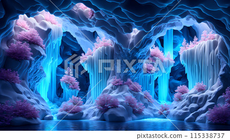 Blooming Ice Caves background 3d wallpaper Blooming Ice Caves background 3d wallpaper 115338737