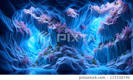 Blooming Ice Caves background 3d wallpaper Blooming Ice Caves background 3d wallpaper 115338740
