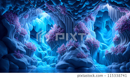 Blooming Ice Caves background 3d wallpaper Blooming Ice Caves background 3d wallpaper 115338741