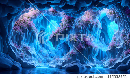 Blooming Ice Caves background 3d wallpaper Blooming Ice Caves background 3d wallpaper 115338751