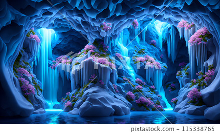 Blooming Ice Caves background 3d wallpaper Blooming Ice Caves background 3d wallpaper 115338765