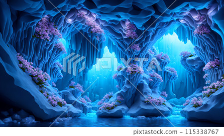 Blooming Ice Caves background 3d wallpaper Blooming Ice Caves background 3d wallpaper 115338767