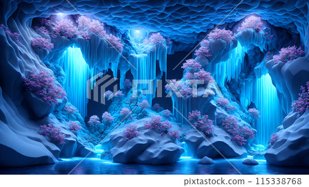 Blooming Ice Caves background 3d wallpaper Blooming Ice Caves background 3d wallpaper 115338768