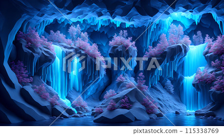 Blooming Ice Caves background 3d wallpaper Blooming Ice Caves background 3d wallpaper 115338769