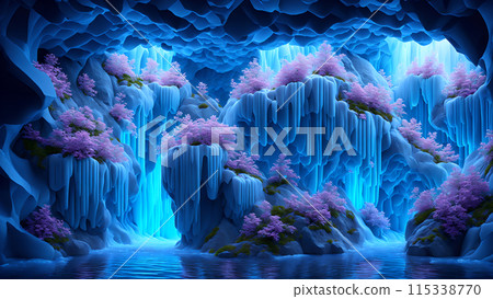 Blooming Ice Caves background 3d wallpaper Blooming Ice Caves background 3d wallpaper 115338770