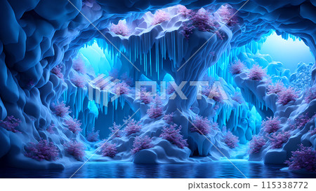 Blooming Ice Caves background 3d wallpaper Blooming Ice Caves background 3d wallpaper 115338772