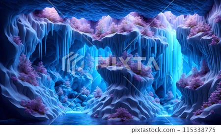 Blooming Ice Caves background 3d wallpaper Blooming Ice Caves background 3d wallpaper 115338775