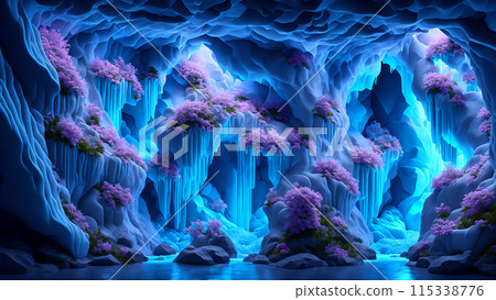 Blooming Ice Caves background 3d wallpaper Blooming Ice Caves background 3d wallpaper 115338776