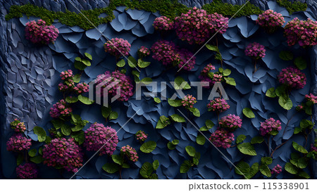 Flowering Cliffside background 3d wallpaper Flowering Cliffside background 3d wallpaper 115338901