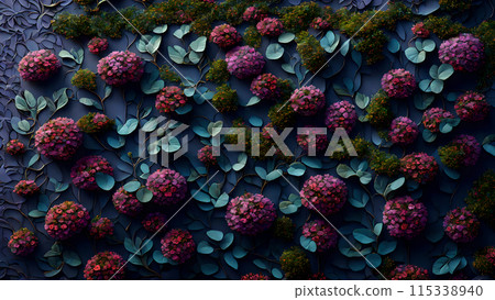 Flowering Cliffside background 3d wallpaper 115338940