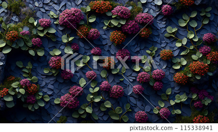 Flowering Cliffside background 3d wallpaper 115338941