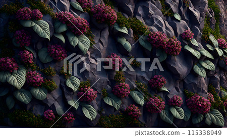 Flowering Cliffside background 3d wallpaper Flowering Cliffside background 3d wallpaper 115338949