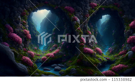 Secret Floral Valley background 3d wallpaper Secret Floral Valley background 3d wallpaper 115338982