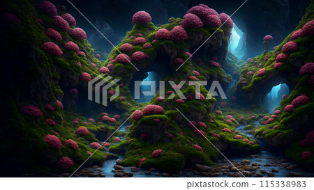 Secret Floral Valley background 3d wallpaper Secret Floral Valley background 3d wallpaper 115338983