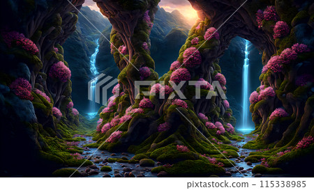 Secret Floral Valley background 3d wallpaper Secret Floral Valley background 3d wallpaper 115338985