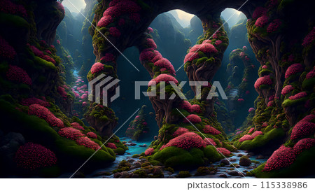 Secret Floral Valley background 3d wallpaper Secret Floral Valley background 3d wallpaper 115338986