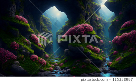 Secret Floral Valley background 3d wallpaper 115338997