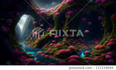 Secret Floral Valley background 3d wallpaper 115339089