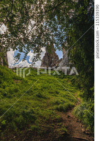 a rocks in Tustan fortress place Skole Beskids National Nature Park Lviv region a rocks in Tustan fortress place Skole Beskids National Nature Park Lviv region 115339390