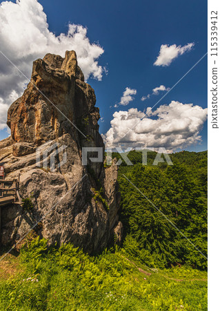 a rocks in Tustan fortress place Skole Beskids National Nature Park Lviv region 115339412