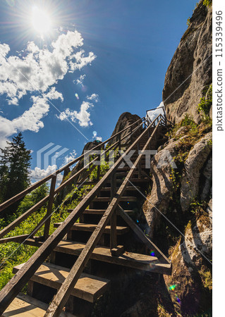 a rocks in Tustan fortress place Skole Beskids National Nature Park Lviv region 115339496