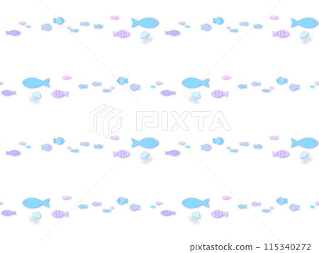 魚無縫圖案D-1'(帶陰影) 魚無縫圖案D-1'(帶陰影) 115340272
