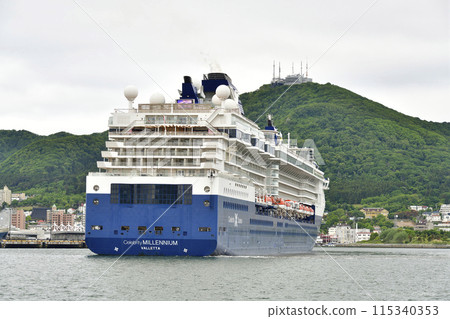 Photographing the cruise ship Celebrity Millennium entering Hakodate Port in Hakodate, Hokkaido in early summer Photographing the cruise ship Celebrity Millennium entering Hakodate Port in Hakodate, Hokkaido in early summer 115340353