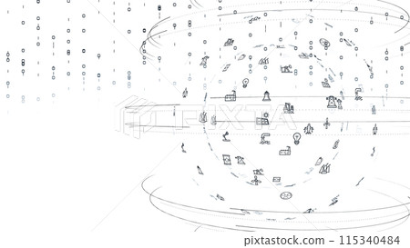 Futuristic digital environment, minimalist digital landscape. 115340484