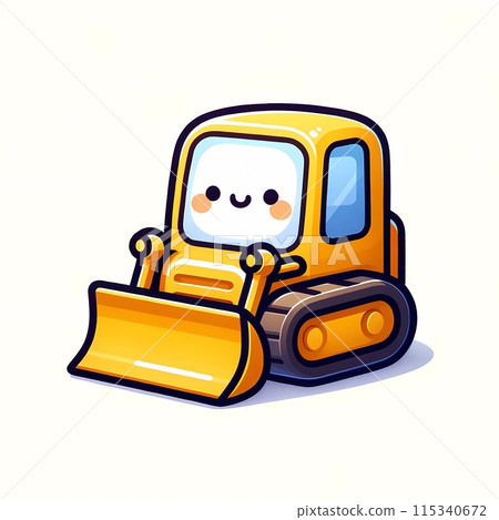 推土機的可愛插畫 推土機的可愛插畫 115340672
