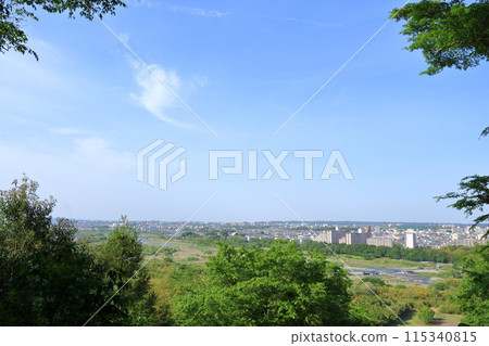 View towards Akishima from Takiyama Park in Hachioji, Tokyo 115340815