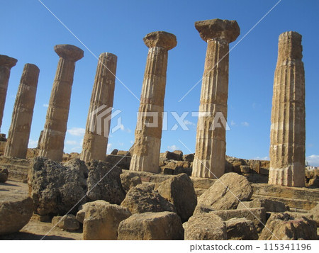 Temple of Hercules, Ancient Greek temples, archaeological area of Agrigento, Sicily 115341196