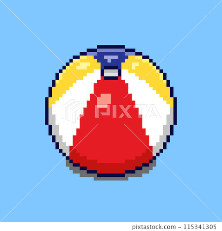 Pixel art style beach ball design 115341305