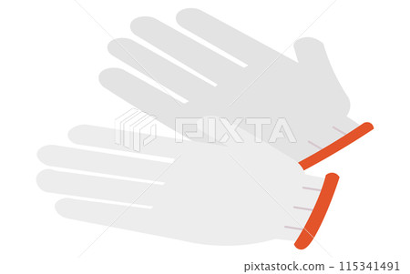 防災用品，白色工作手套的簡單等軸圖 115341491