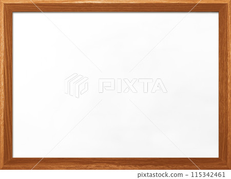Background image of a whiteboard with a light brown wooden frame 115342461