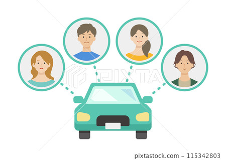 Illustration of car sharing Illustration of car sharing 115342803