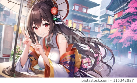 一個女孩看著古城 一個女孩看著古城 115342887