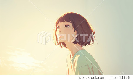 A young woman looking up 115343396