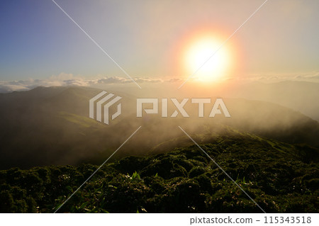 Sunset at Miune, said to be the most beautiful mountain in Shikoku 115343518