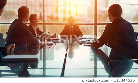 Top management having a meeting with subordinates - Stock Illustration ...