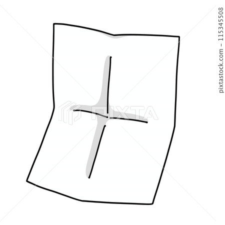 紙張由鬆散且簡單的四折、純色打開 115345508