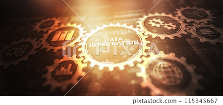 Inscription Data Integration. Internet concept. Industrial and smart technology 2024 115345667