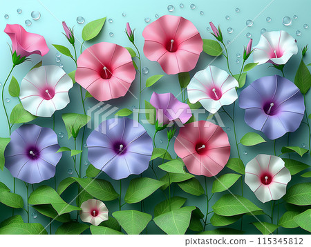 Colorful morning glory paper craft 115345812