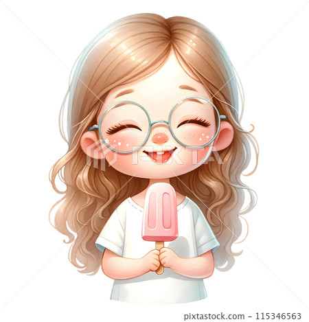 3d girl with popsicle 115346563