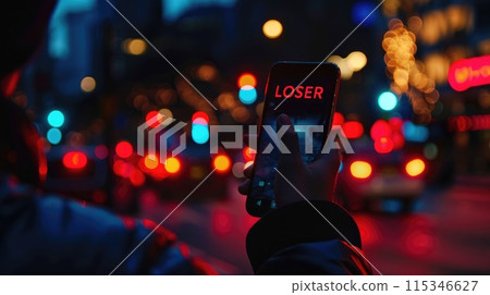 Unsuccessful message, text loser in bold font, portraying the concept of failure, disappointment, and defeat, conveying a negative sentiment or outcome in a concise and impactful manner. Unsuccessful message, text loser in bold font, portraying the concept of failure, disappointment, and defeat, conveying a negative sentiment or outcome in a concise and impactful manner. 115346627