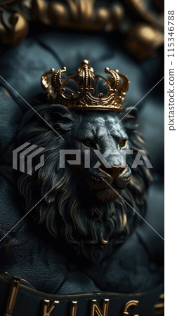 Royal elegance: captivating logo text king design, symbolizing majesty, authority, and regal sophistication, perfect for branding and marketing ventures 115346788