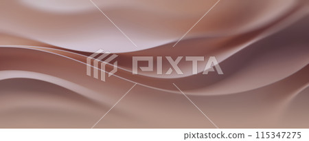 Delicate Beige 3D Background with Cappuccino Color Waves 115347275