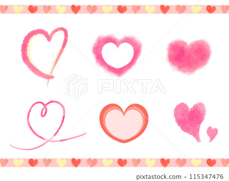 Cute heart illustration set 115347476